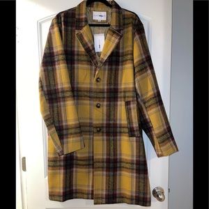 🆕🧥 Jackson Plaid Overcoat, Tan/Multi, mens size XL, NWT